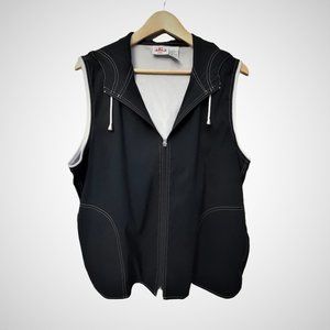 FALL NAUTICAL VEST - ALIA SPORT Sleeveless Jacket  Hoodie Navy Blue zip Size L